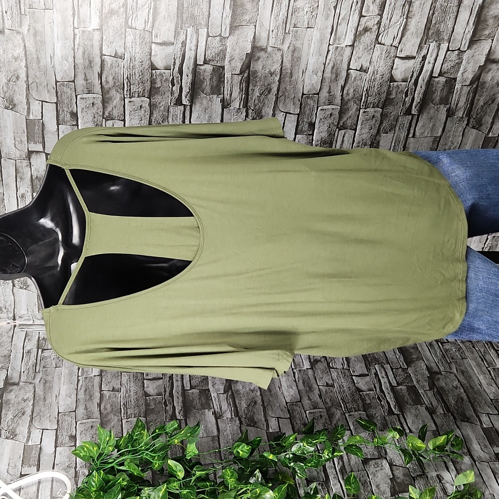 Venus Olive Green Open-Back Strappy Top - Picture 3 of 8